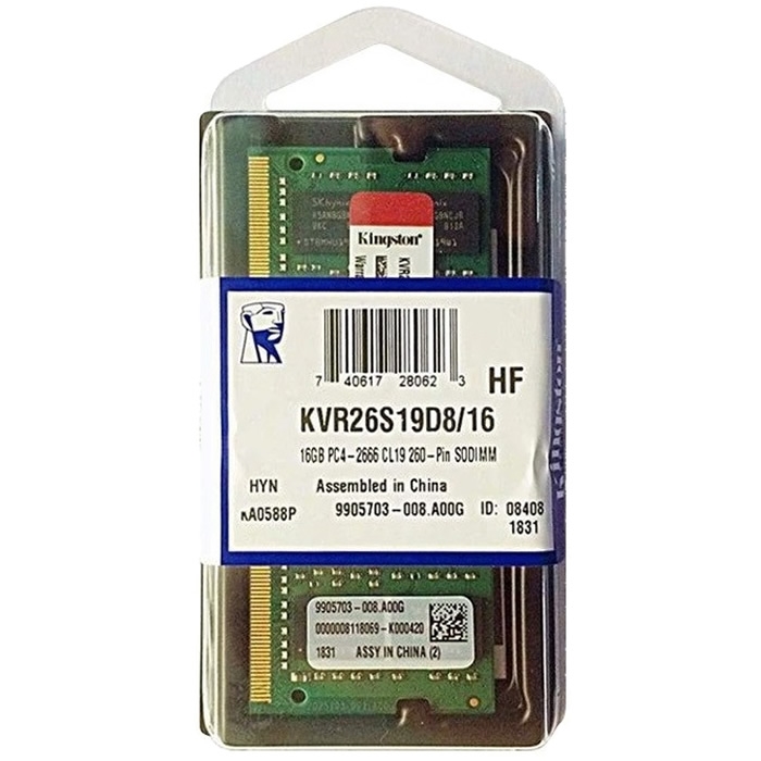 MEMORIA KINGSTON SODIMM DDR4 16GB 2666MHZ CL19 1.2V 8 GBIT