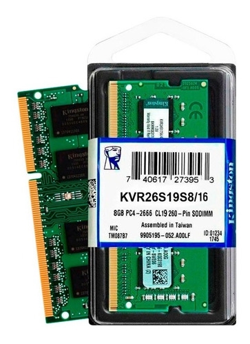 MEMORIA SODIMM DDR4 16GB KINGSTON 2666MHZ CL19 1.2V 16 GBIT