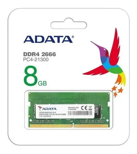MEMORIA SODIMM DDR4 8GB ADATA G19 TRAYNON SGN/NO COMP 2666