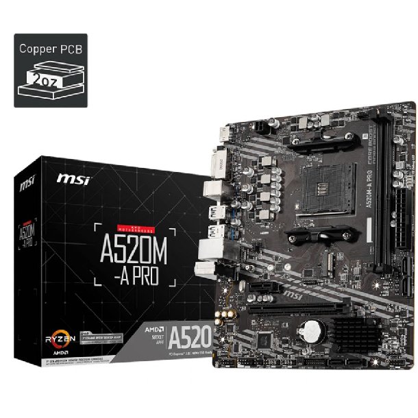 MOTHER MSI A520M-A PRO DDR4 (AM4)