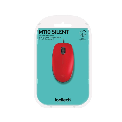 MOUSE LOGITECH M110 SILENT RED (I)