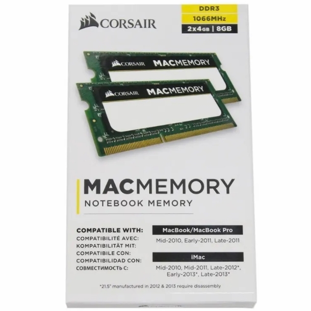 MEMORIA CORSAIR SODIMM DDR3 8GB (2X4GB) 1066MHZ FOR MAC (385
