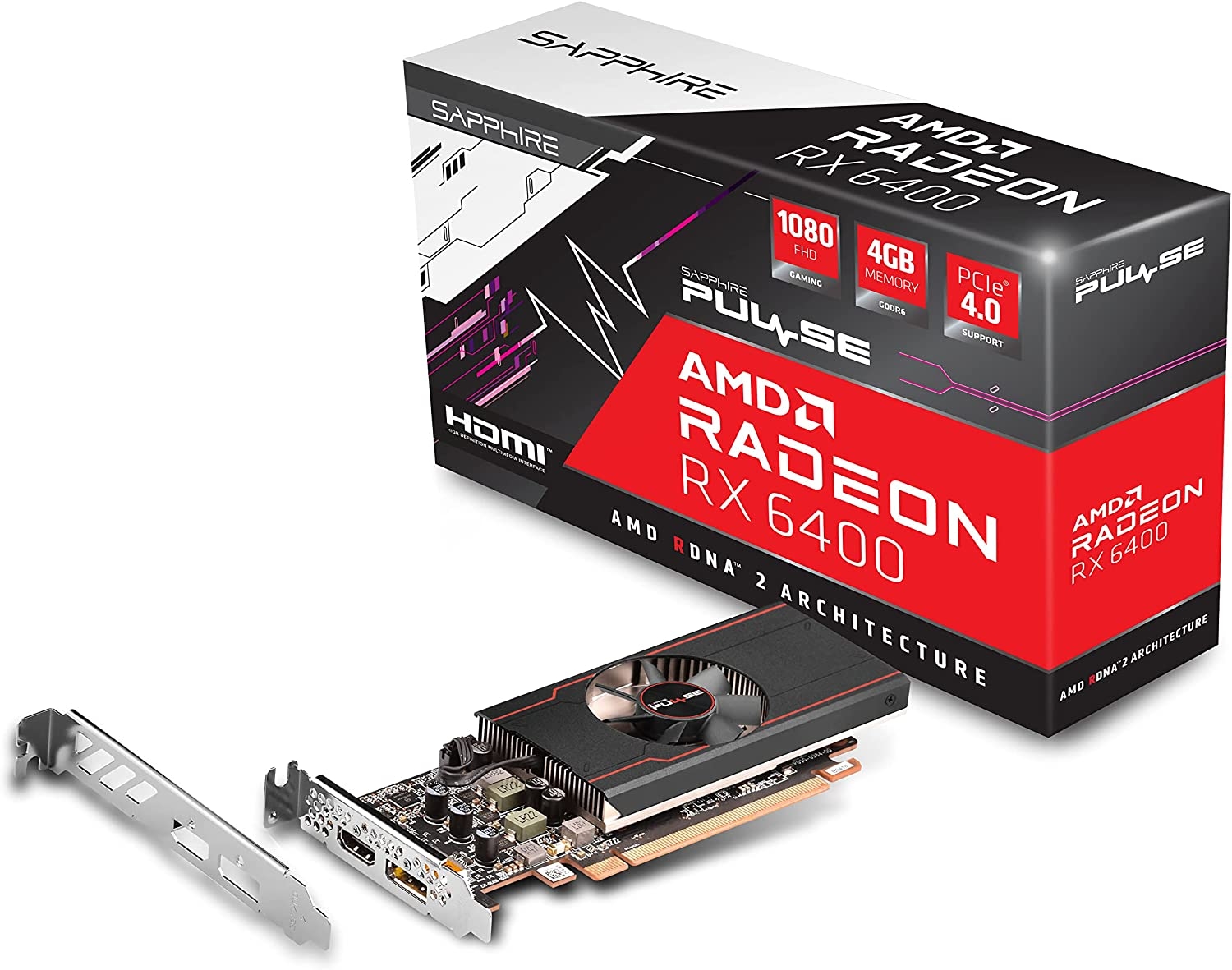 PLACA DE VIDEO AMD RX 6400 SAPPHIRE PULSE LR GDDR6 4GB