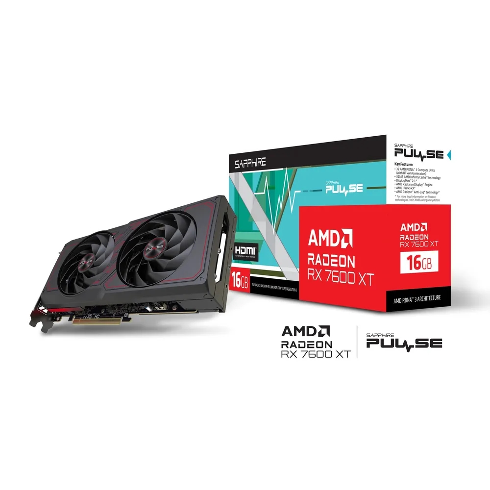 PLACA DE VIDEO AMD RX 7600 XT SAPPHIRE PULSE GAMING 16GB